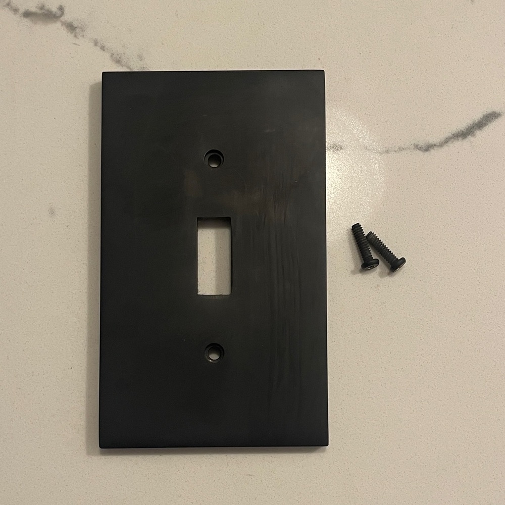 2 Rejuvenation Hardware Metal Black Light Switch Cover Plates